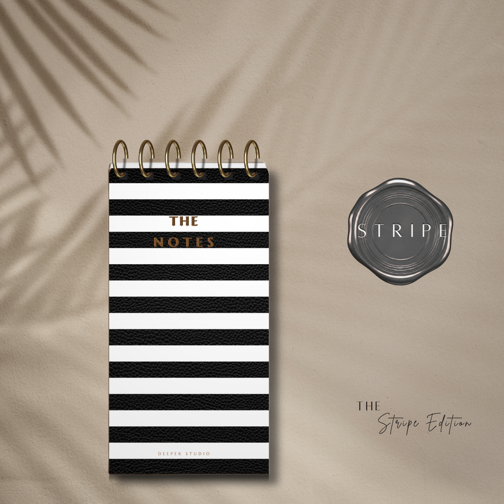 The Notes - The Stripe Edition — Gold Spiral | Mobile | White & Black | Limited Edition