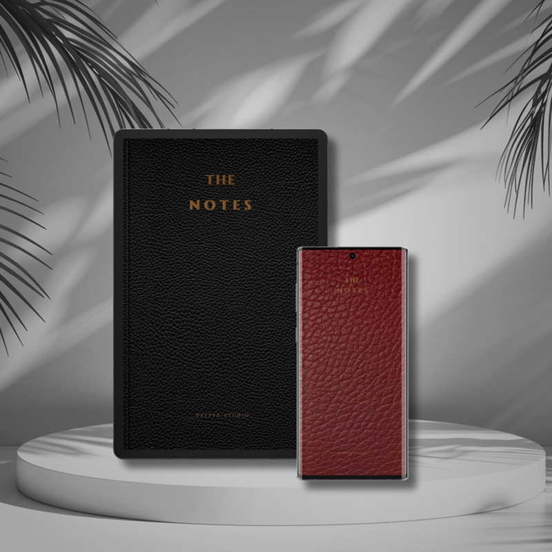 Black and Dark Cherry Digital Notebook