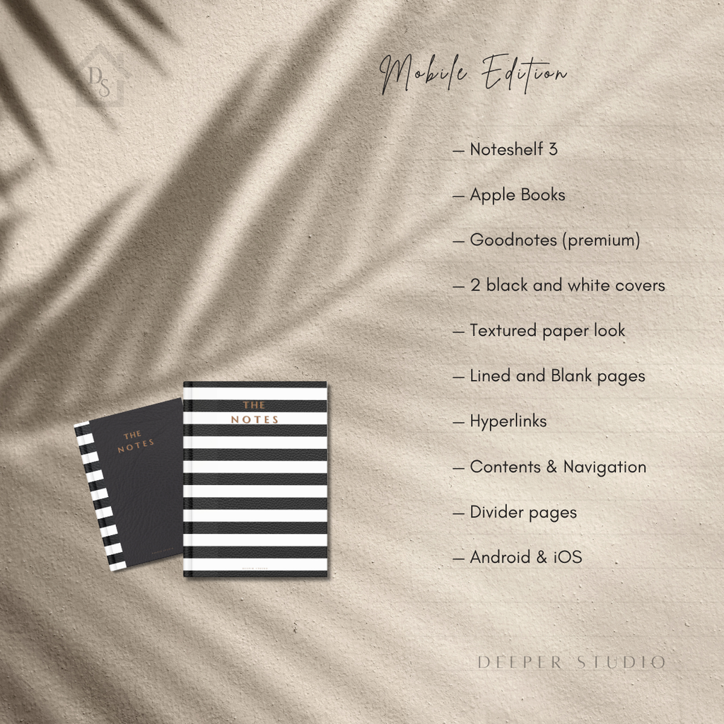 The Notes - The Stripe Edition | Mobile Bound | White & Black | Limited Edition
